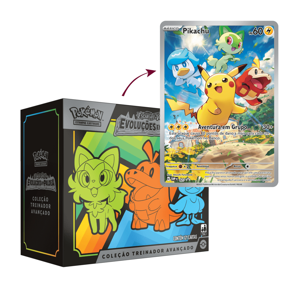 Jogo de Cartas Pokémon - Blister Triplo - EV - Evoluções em Paldea -  Sortido - Copag