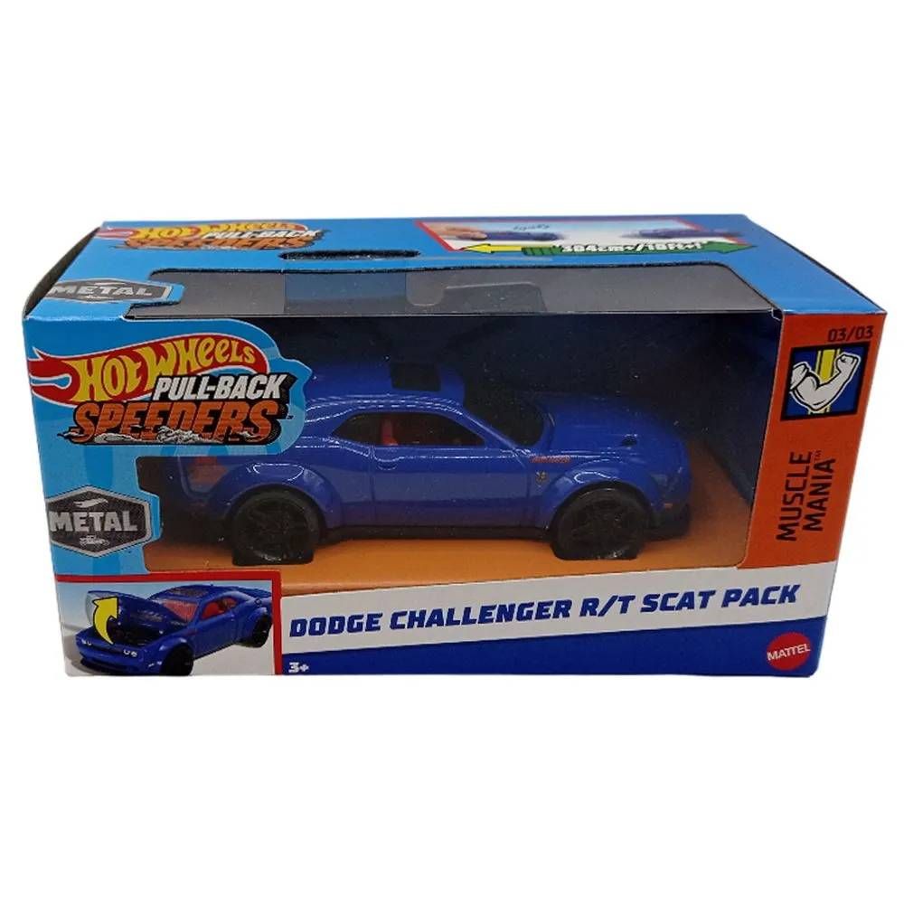 Hot Wheels Carro Pull-Back Dodge Challenger R/T - Mattel - Imagem 5