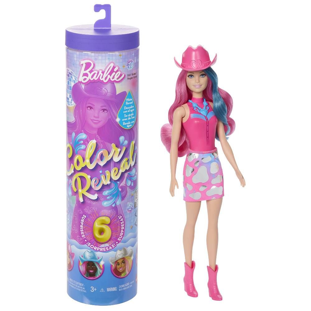 Barbie Color Reveal Boneca Moda Disco Star Cowgirl - Mattel - Imagem 2