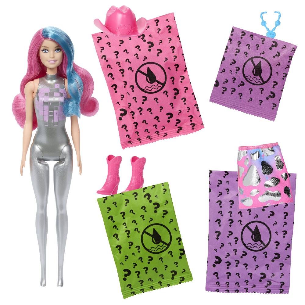 Barbie Color Reveal Boneca Moda Disco Star Cowgirl - Mattel - Imagem 4