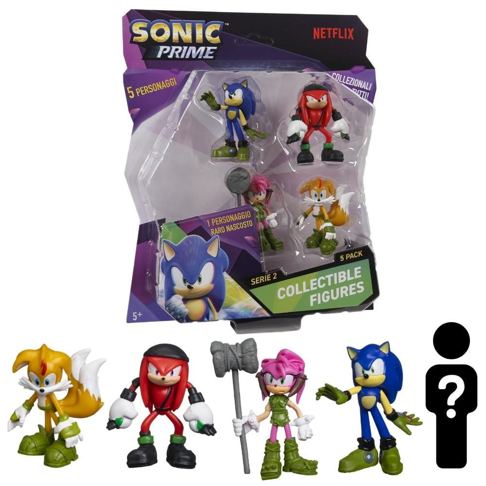 Sonic 5 Bonecos Sonic, Knucks, Thorn Rose e Tails - Candide