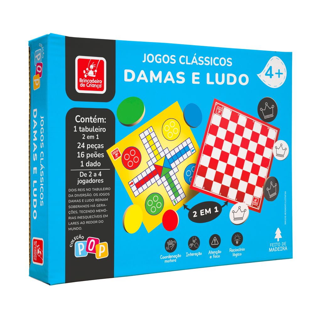 Jogo Dama e Ludo Coleção Pop - Brincadeira de Criança