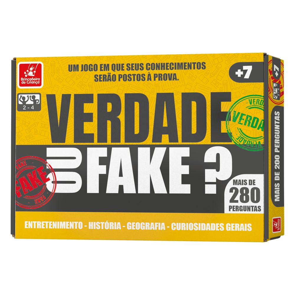 Jogo Verdade ou Fake? - Brincadeira de Criança