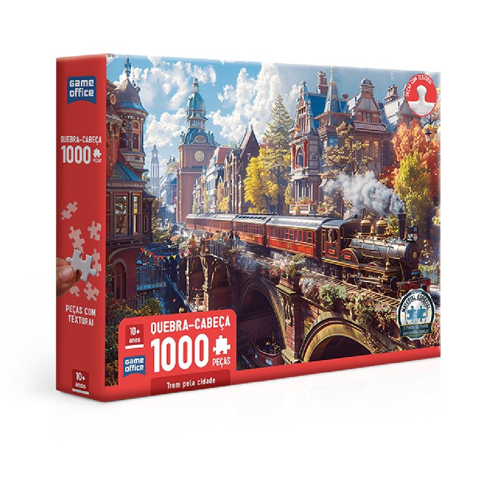 Quebra-Cabeça Trem Pela Cidade 1000 Peças - Toyster