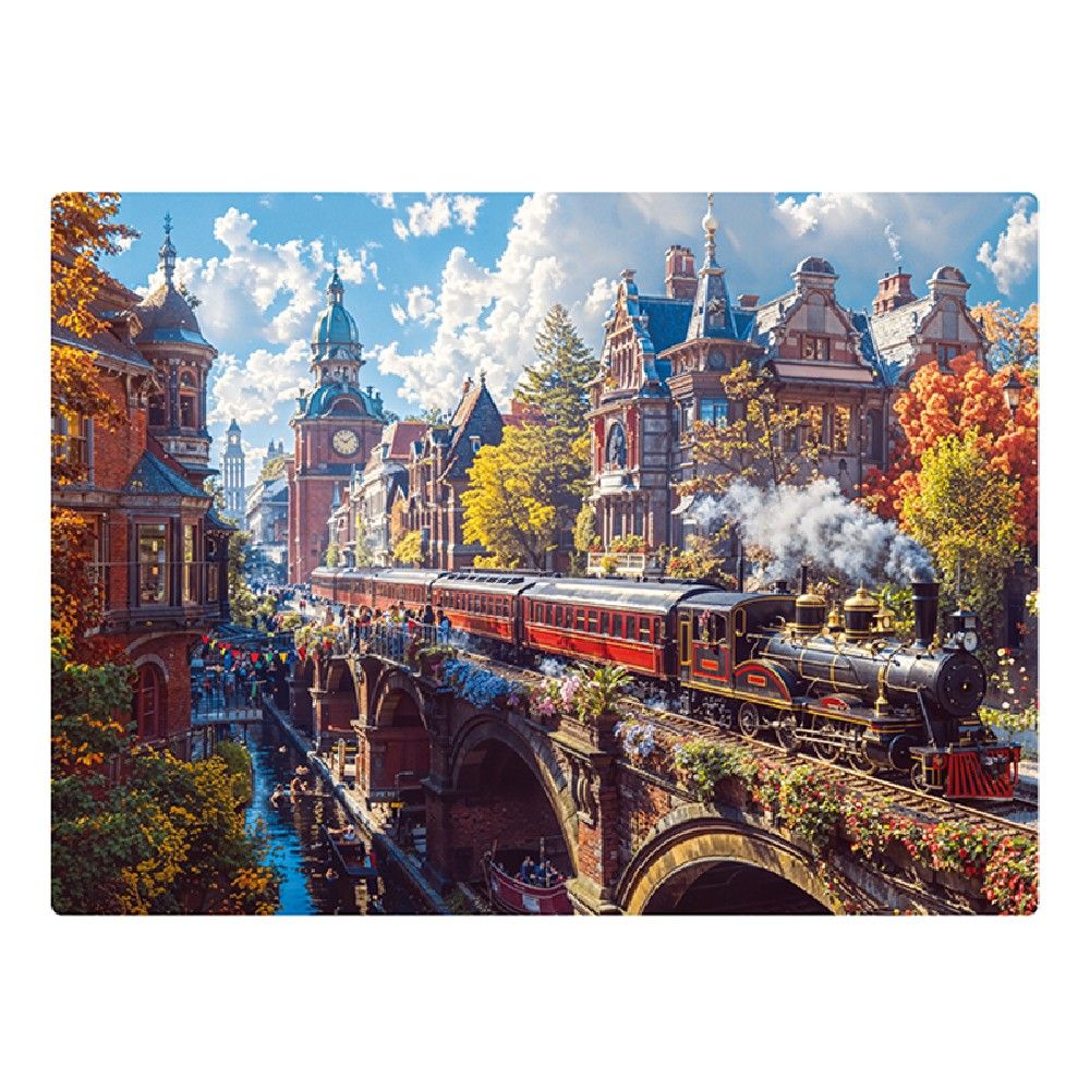 Quebra-Cabeça Trem Pela Cidade 1000 Peças - Toyster - Imagem 2