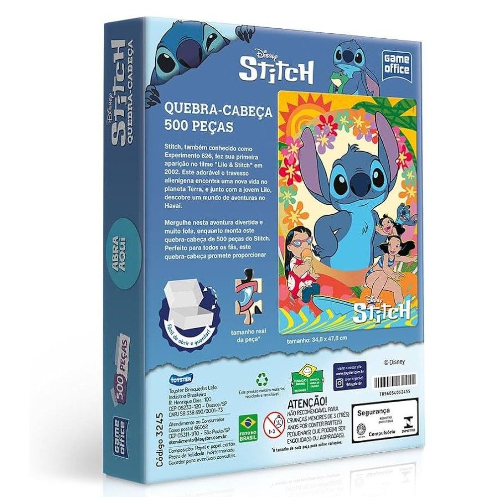 Quebra-cabeça Stitch 500 Peças - Toyster - Imagem 3