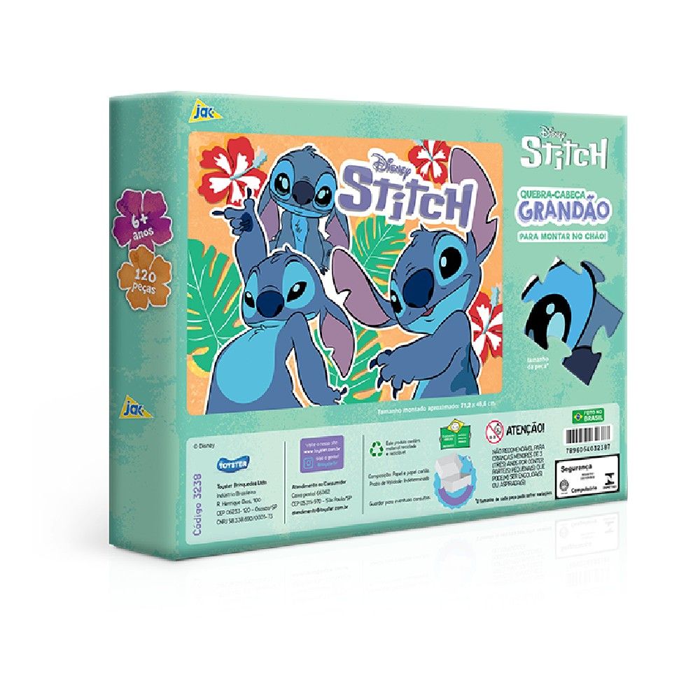 Quebra-Cabeça Stitch Grandão 120 Peças - Toyster - Imagem 3