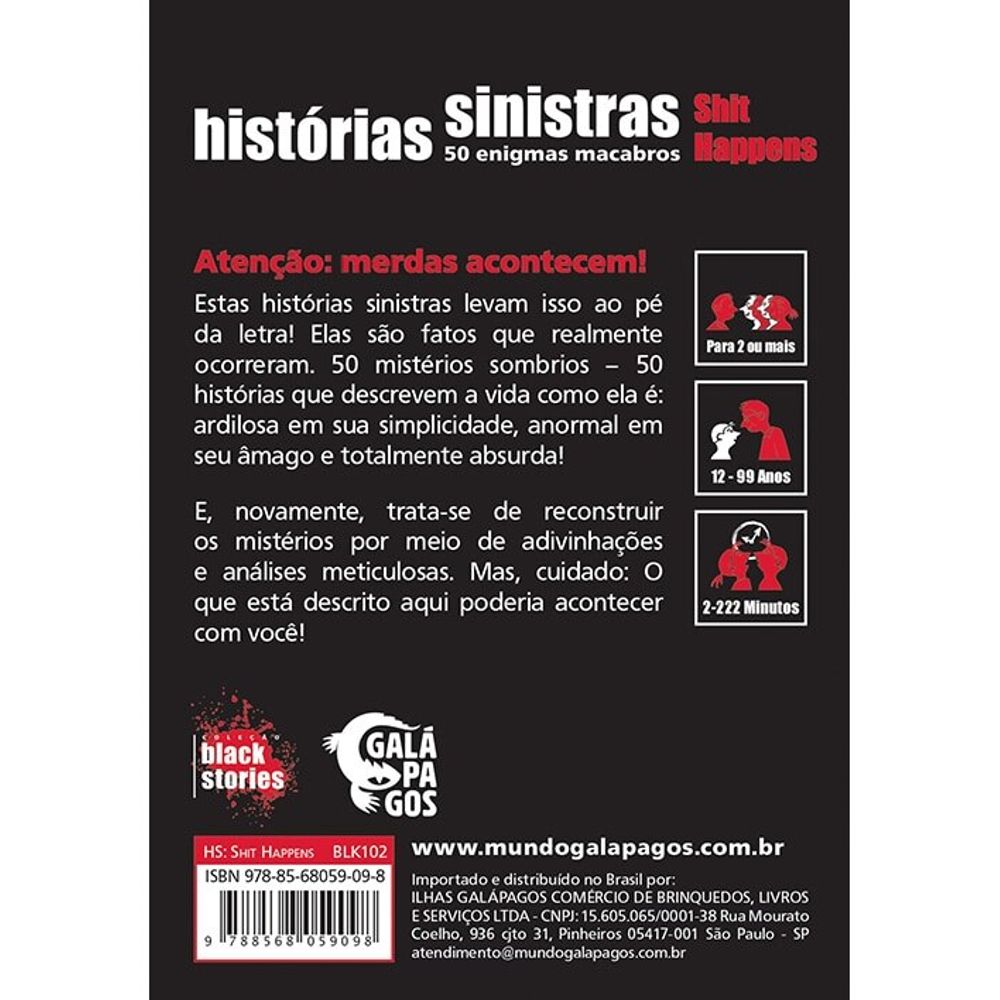 Histórias Sinistras M**** Acontecem Shit Happens - Asmodee - Imagem 3