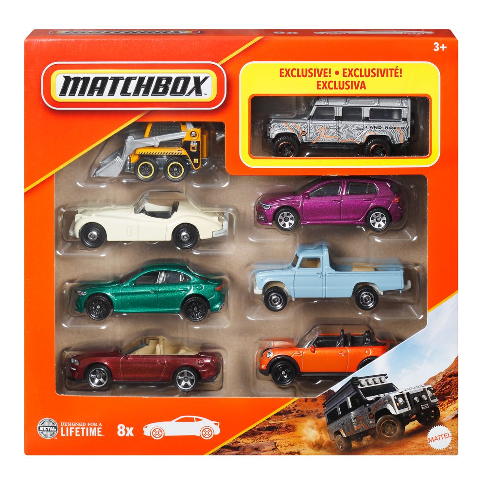 Matchbox Pacote com 8 Carros Exclusivo Land Rover - Mattel