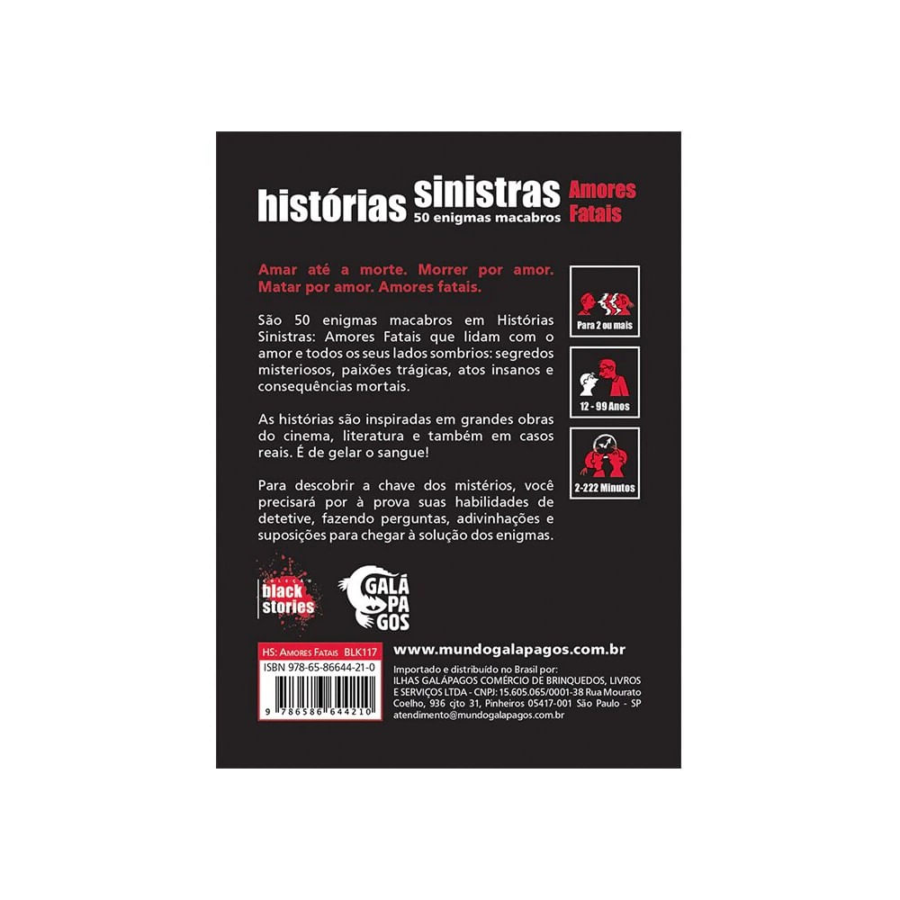 Jogo Histórias Sinistras Amores Fatais - Asmodee - Imagem 2