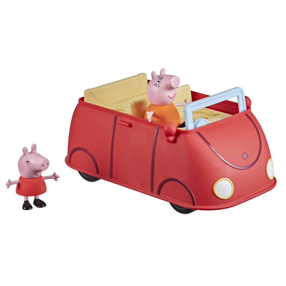 Peppa Pig com Veículo Carro Vermelho e Sua Família - Hasbro - Imagem 2