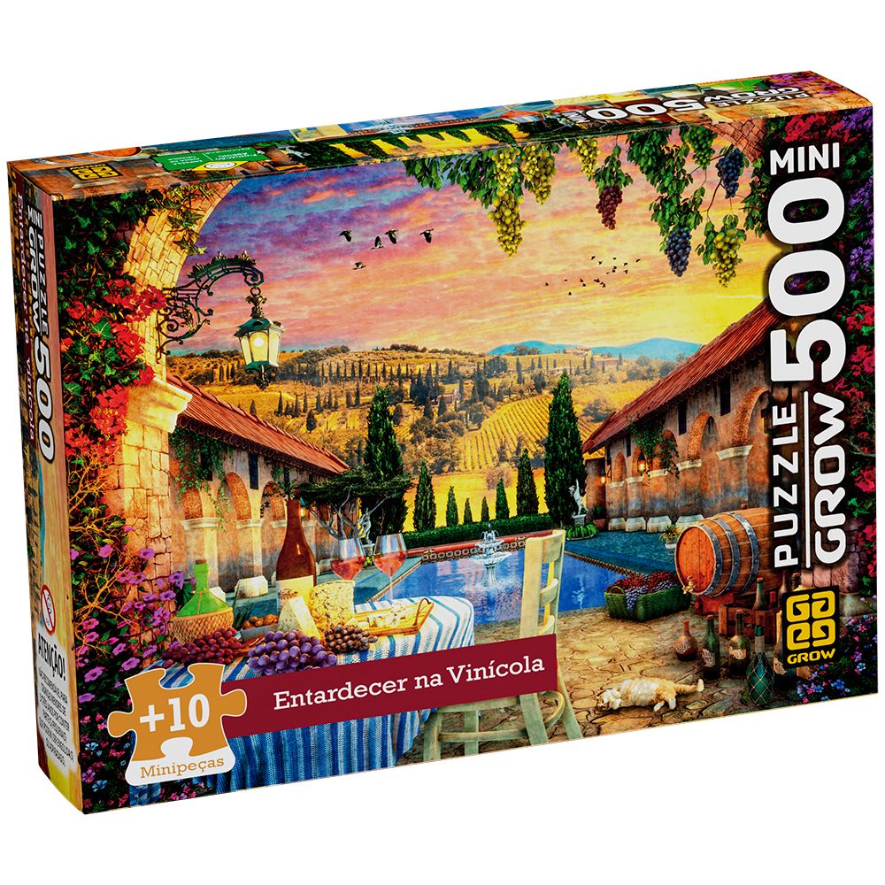 Puzzle 500 Peças Mini Entardecer na Vinícola - Grow