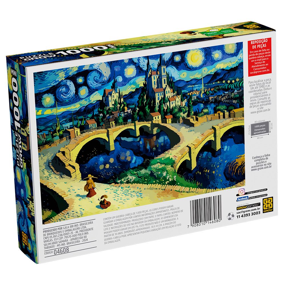Puzzle 1000 Peças Mini Noite Estrelada 2.0 - Grow - Imagem 3