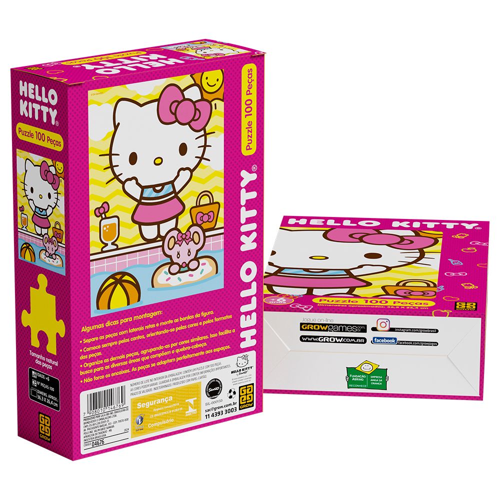 Puzzle Hello Kitty 100 peças - Grow - Imagem 3