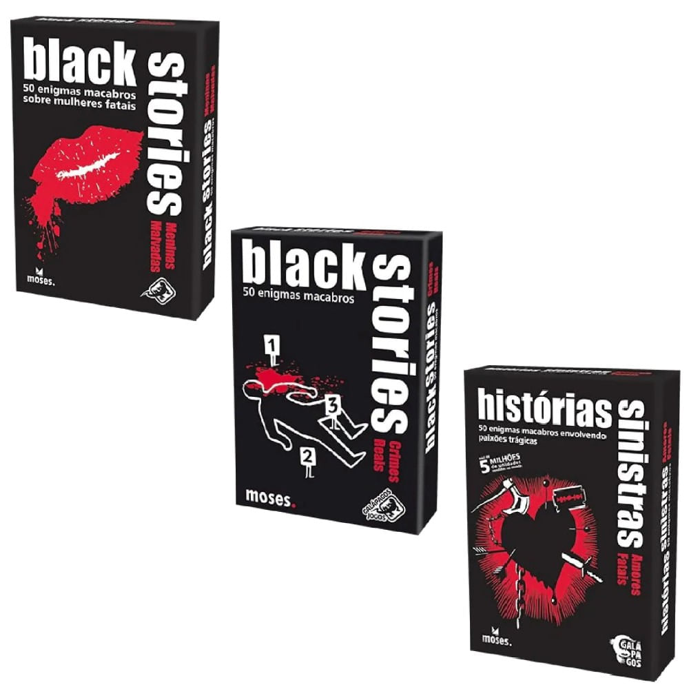 Kit 3 Jogos Histórias Sinistras Meninas Malvadas, Amores Fatais e Crimes Reais - Asmodee