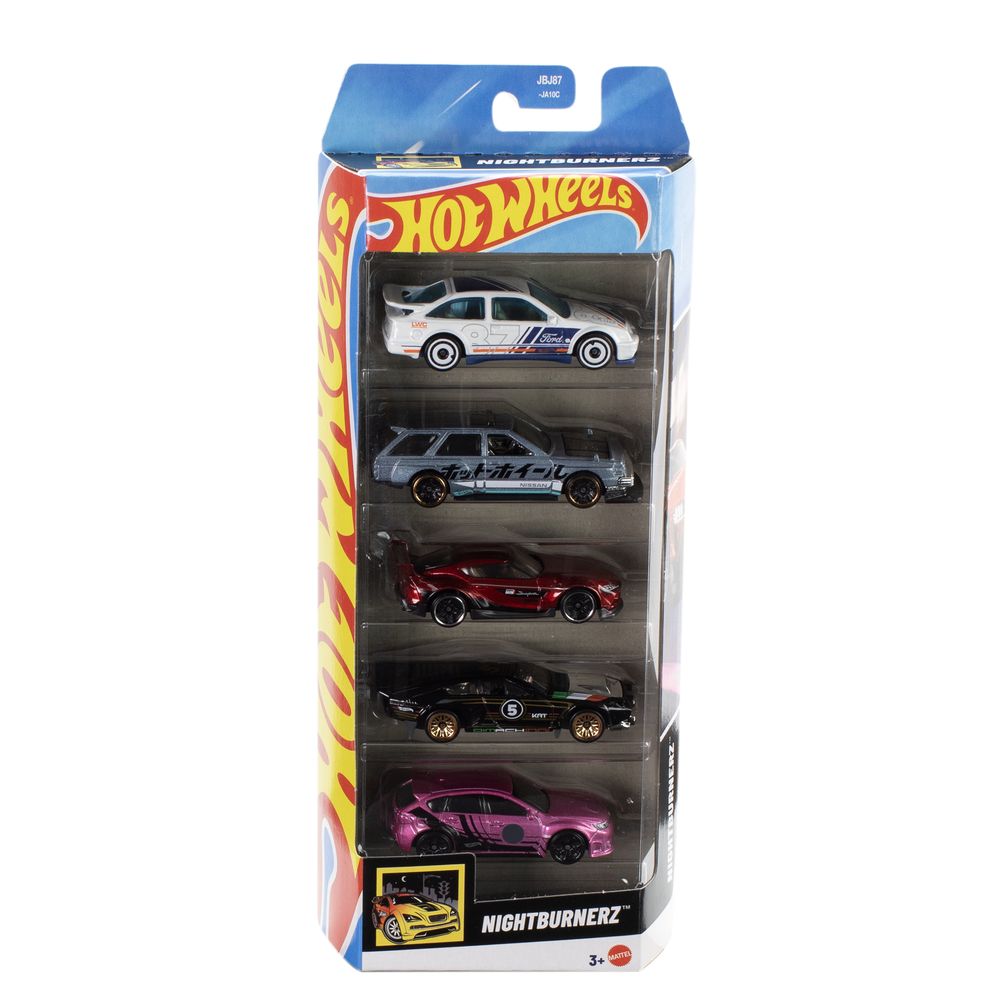 Hot Wheels Pacote 5 Veículos Nightburnerz - Mattel
