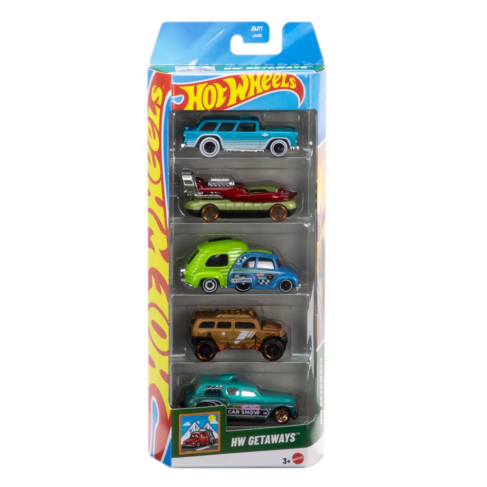 Hot Wheels Pacote 5 Veículos HW Getaways - Mattel