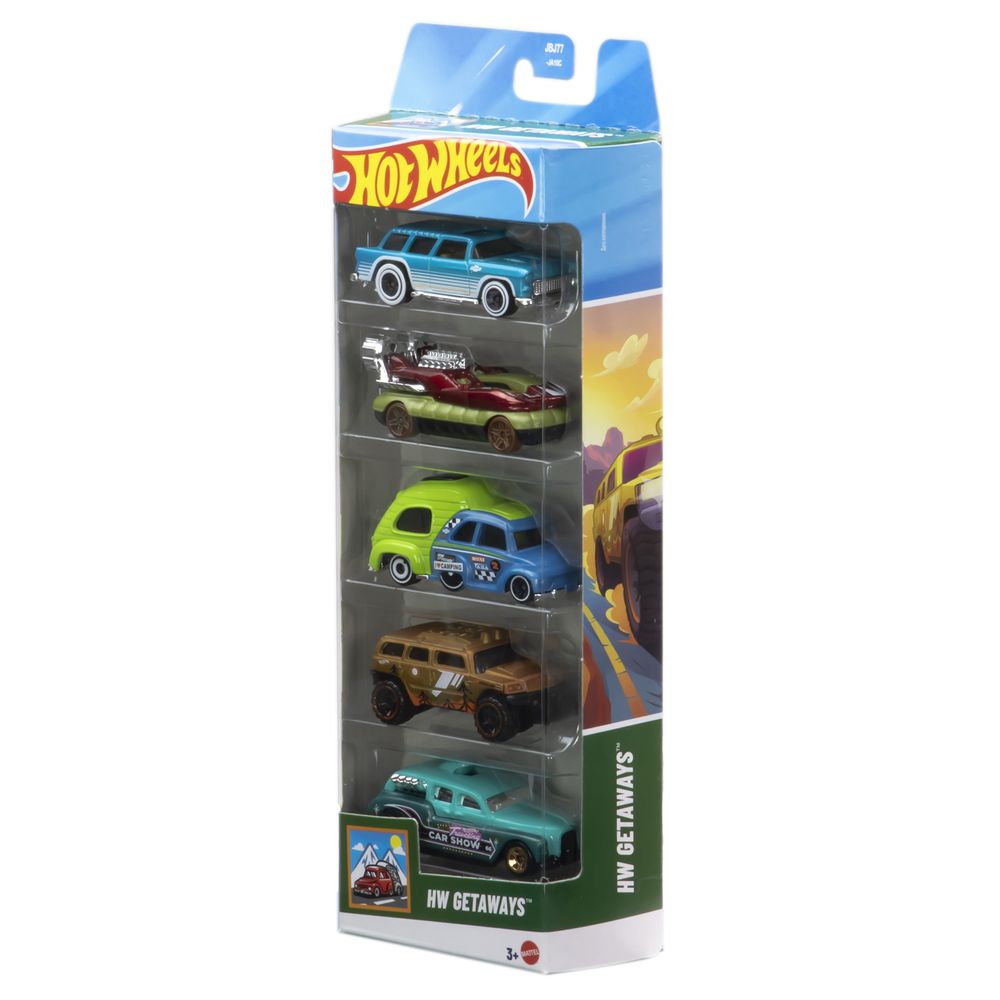 Hot Wheels Pacote 5 Veículos HW Getaways - Mattel - Imagem 2