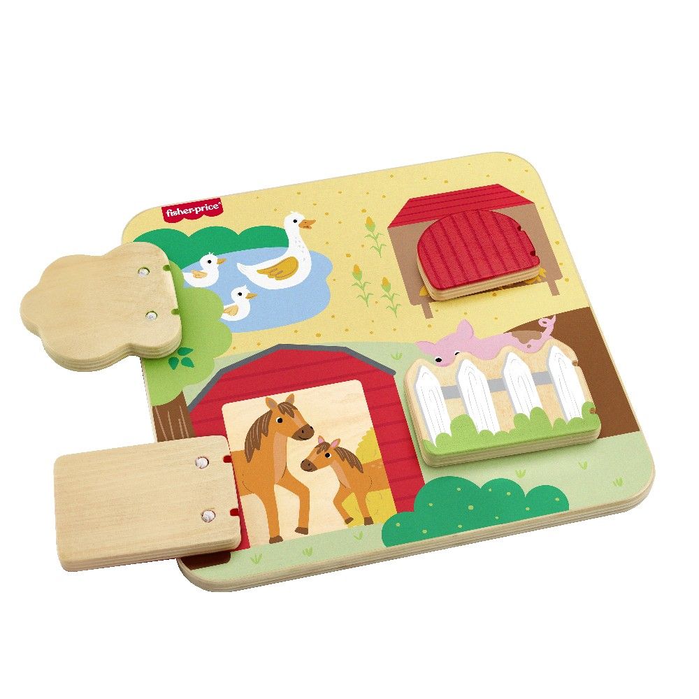 Fisher-Price Painel Animaizinhos da Granja Madeira - Mattel - Imagem 2