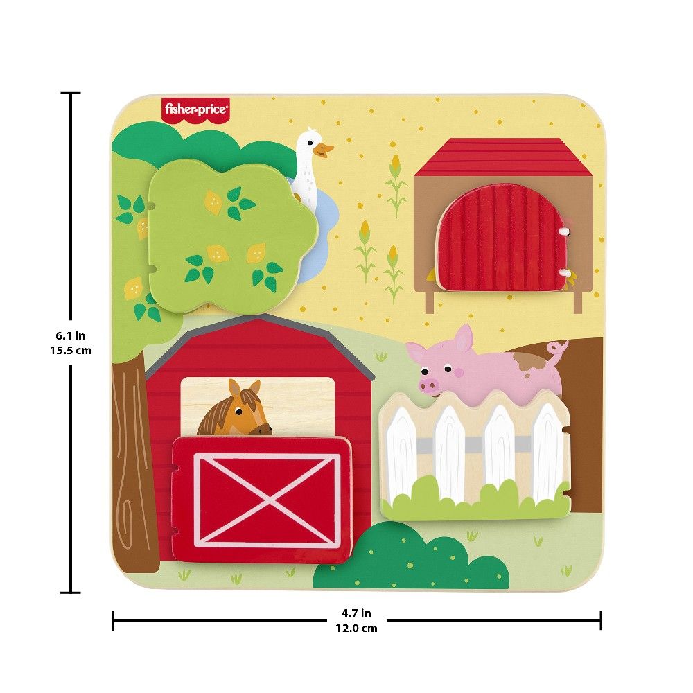 Fisher-Price Painel Animaizinhos da Granja Madeira - Mattel - Imagem 3