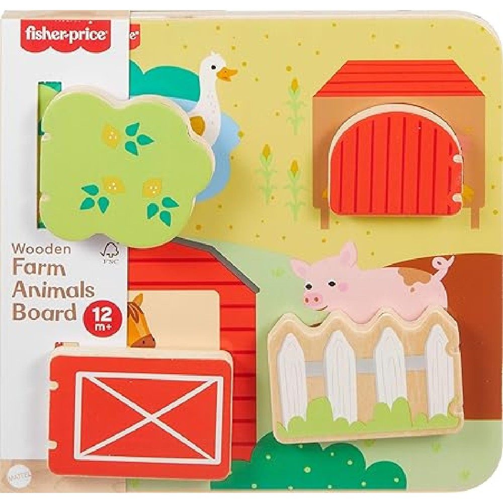 Fisher-Price Painel Animaizinhos da Granja Madeira - Mattel - Imagem 4