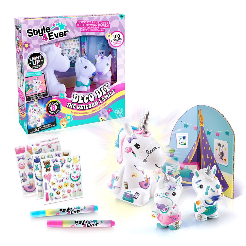 Decore Sua Luminária Família de Unicórnios - Fun Divirta-se