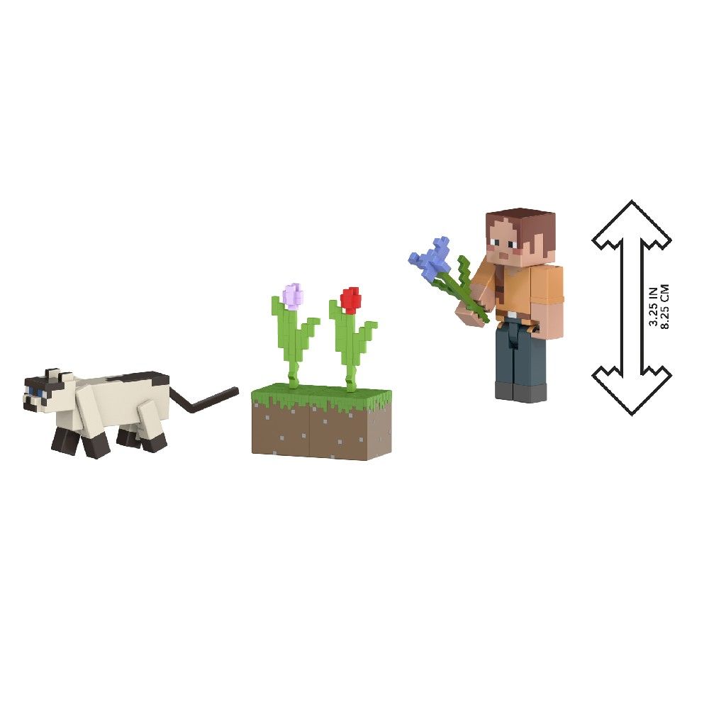 Minecraft Vanilla 2 Figuras Ari Errante do Campo - Mattel - Imagem 4