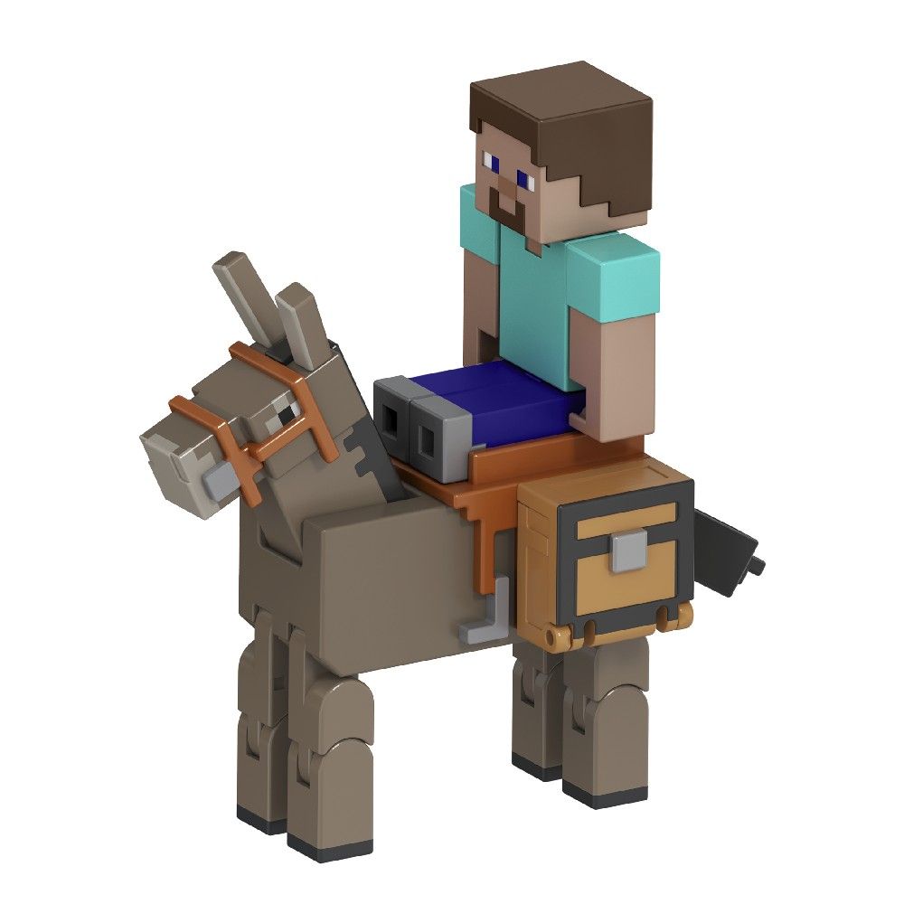 Minecraft Vanilla 2 Figuras Steve e Burro - Mattel - Imagem 4