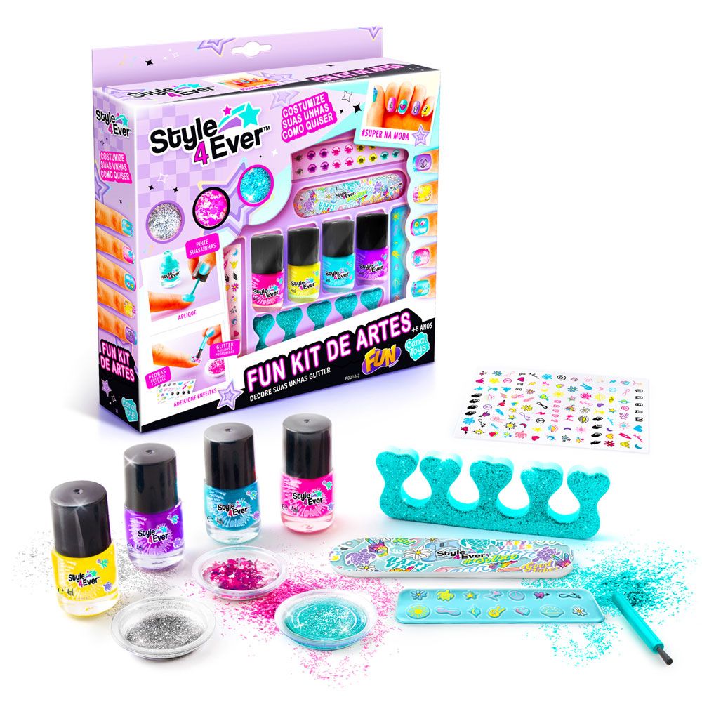Fun Kit de Artes Decore suas Unhas Glitter - Fun Divirta-se