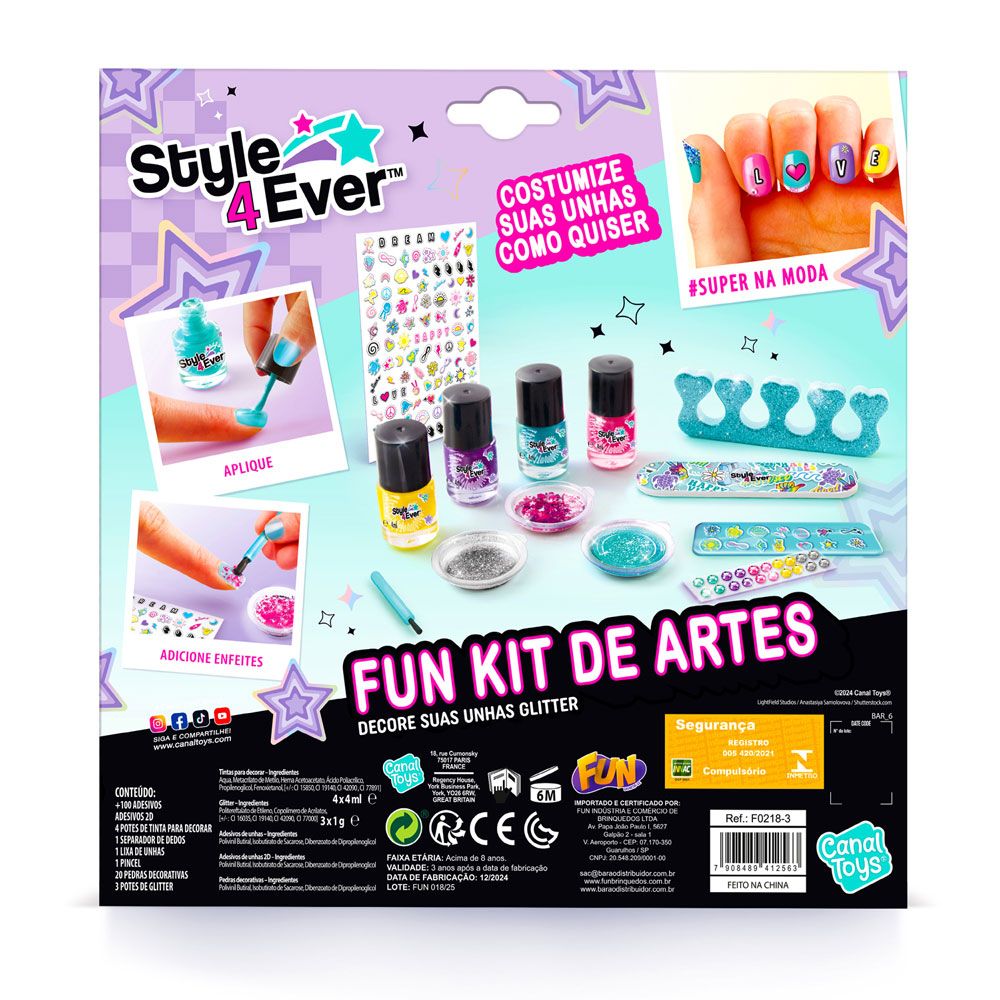 Fun Kit de Artes Decore suas Unhas Glitter - Fun Divirta-se - Imagem 7