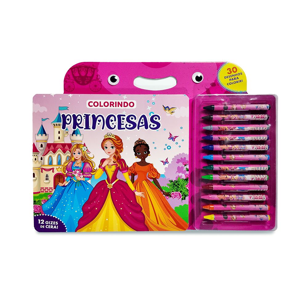 Colorindo Princesas Livro com Giz de Cera - Ciranda Cultural