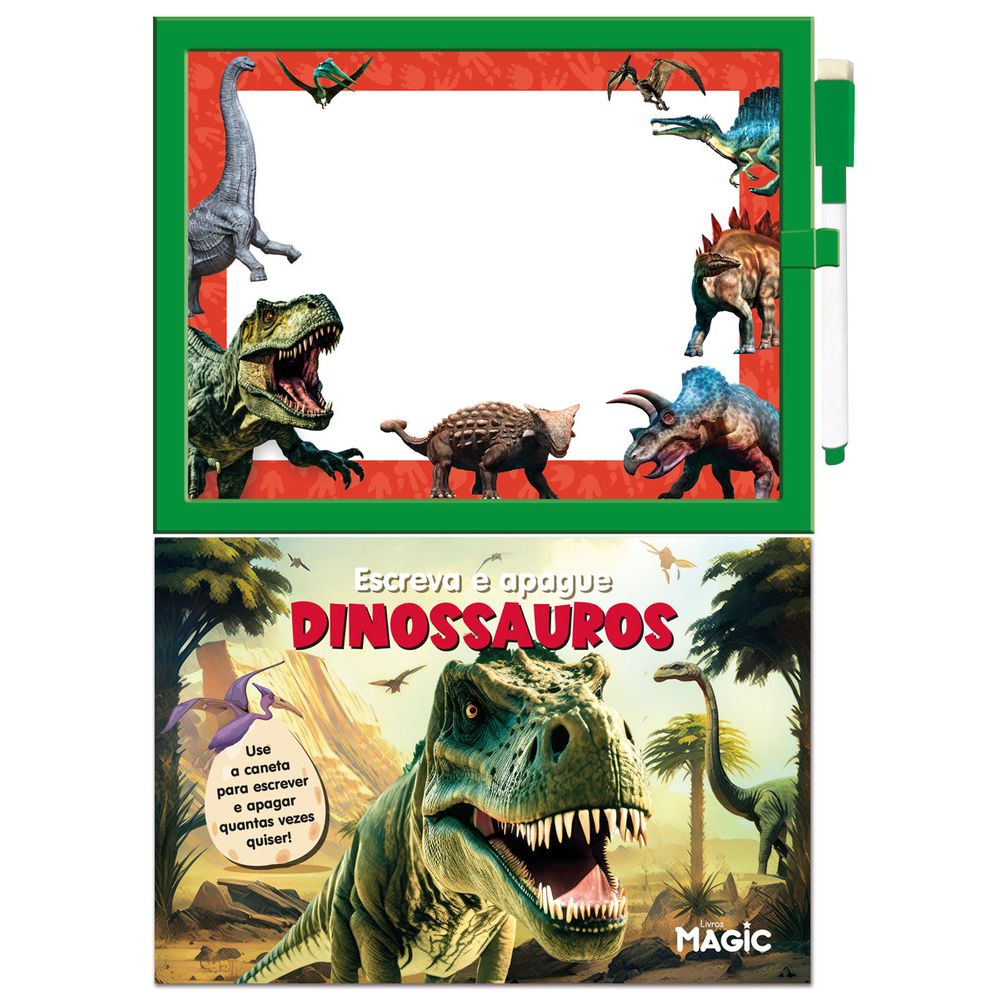 Livro Escreva e Apague Dinossauros - Ciranda Cultural