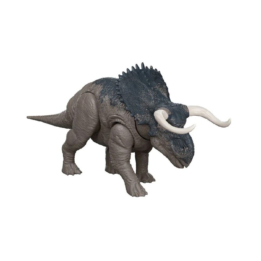 Jurassic World Rebirth Rugido Selvagem Nasutoceratops - Mattel - Imagem 2