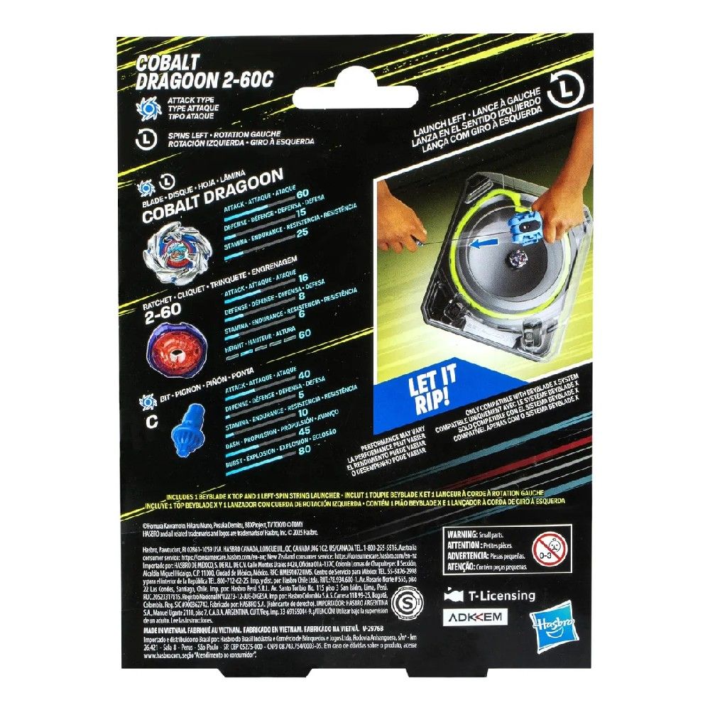 Pião Beyblade BBX Cobalt Draggon com Lançador - Hasbro - Imagem 3