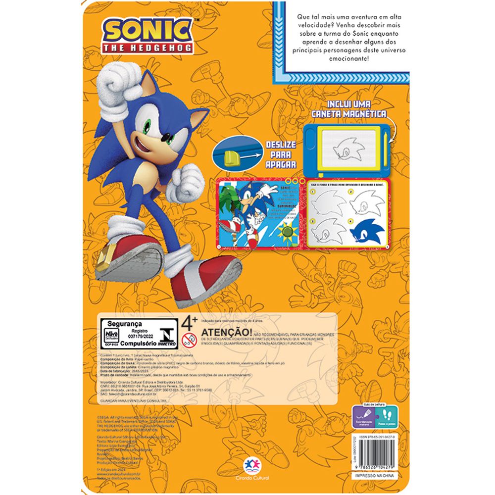 Livro Lousa Sonic Desenhos da Turma - Ciranda Cultural - Imagem 3