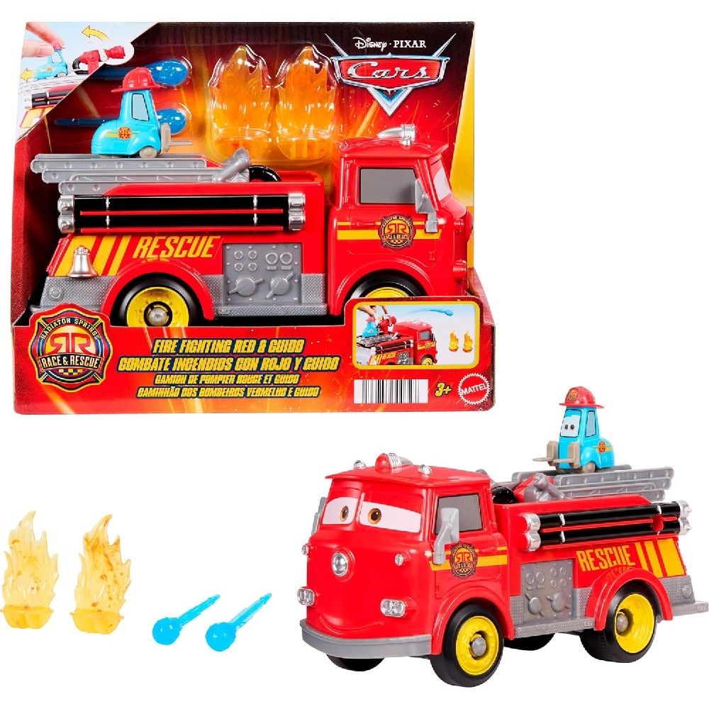 Disney Pixar Carros Caminhão de Bombeiros e Guido - Mattel
