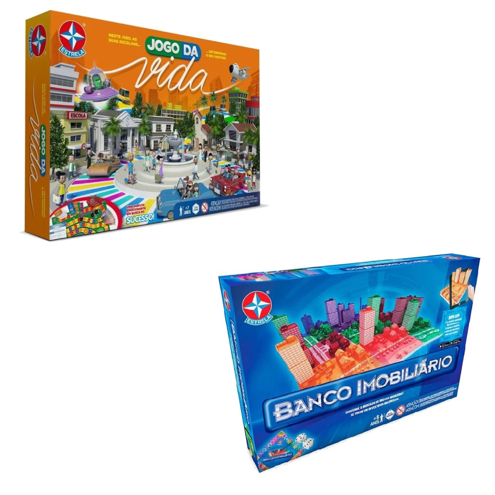 Kit Jogo da Vida e Banco Imobiliário Realidade Aumentada - Estrela