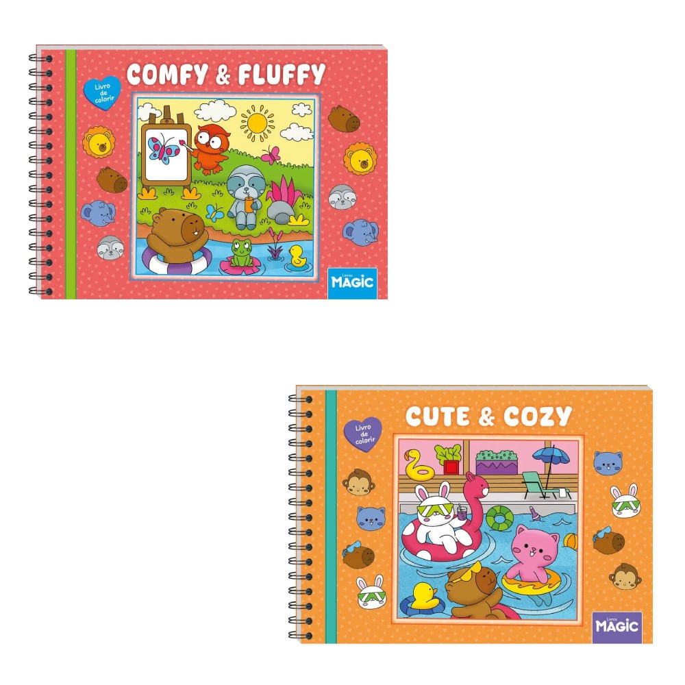 Kit Livros de Colorir Comfy and Fluffy e Cute and Cozy - Ciranda Cultural