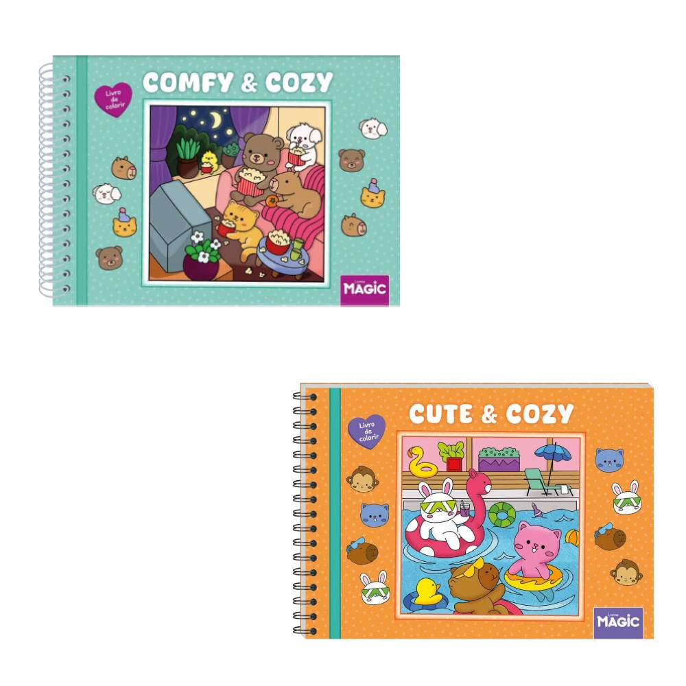 Kit Livros de Colorir Comfy and Cozy e Cute and Cozy - Ciranda Cultural