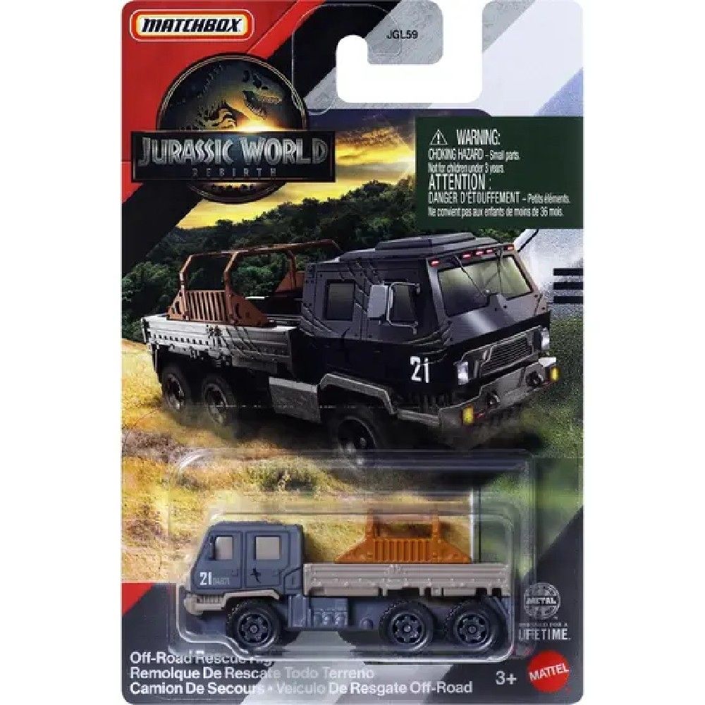 Matchbox Jurassic World Rebirth Resgate Off-Road - Mattel