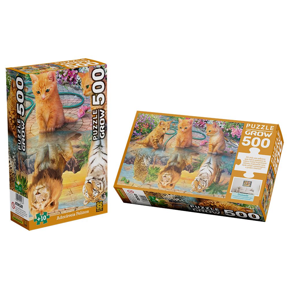 Puzzle Adoráveis Felinos 500 Peças - Grow - Imagem 3