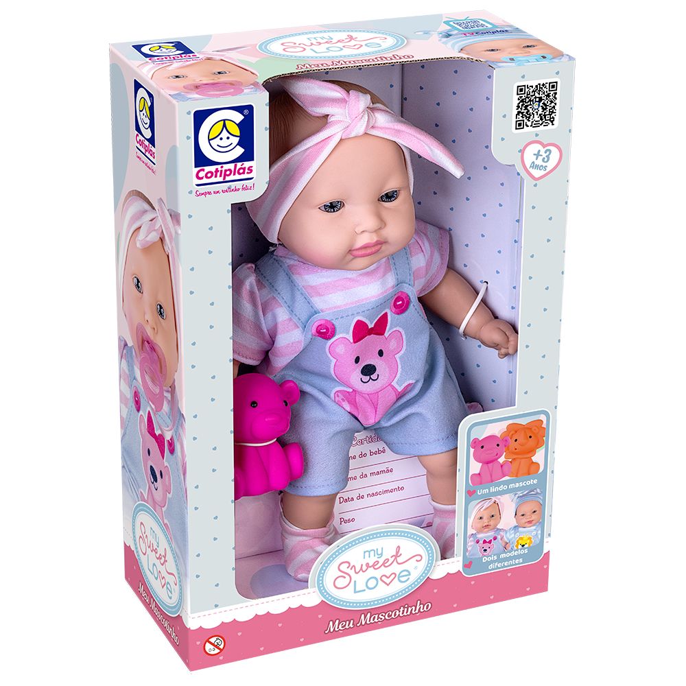 Boneca My Sweet Love Meu Mascotinho Menina - Cotiplás - Imagem 3