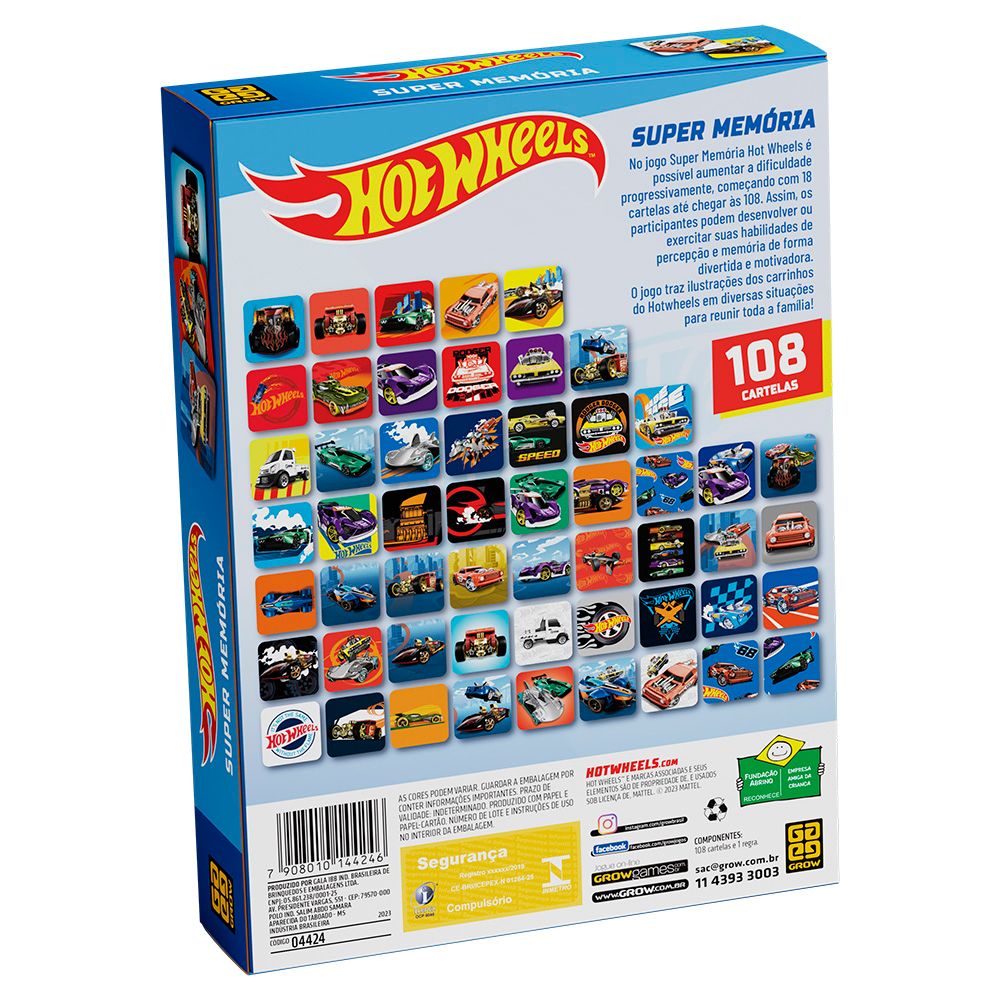 Jogo de Memória Super Memória Hot Wheels - Grow - Imagem 3