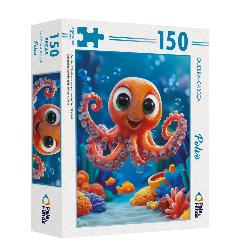 Quebra-Cabeça Polvo 150 Peças - Pais e Filhos