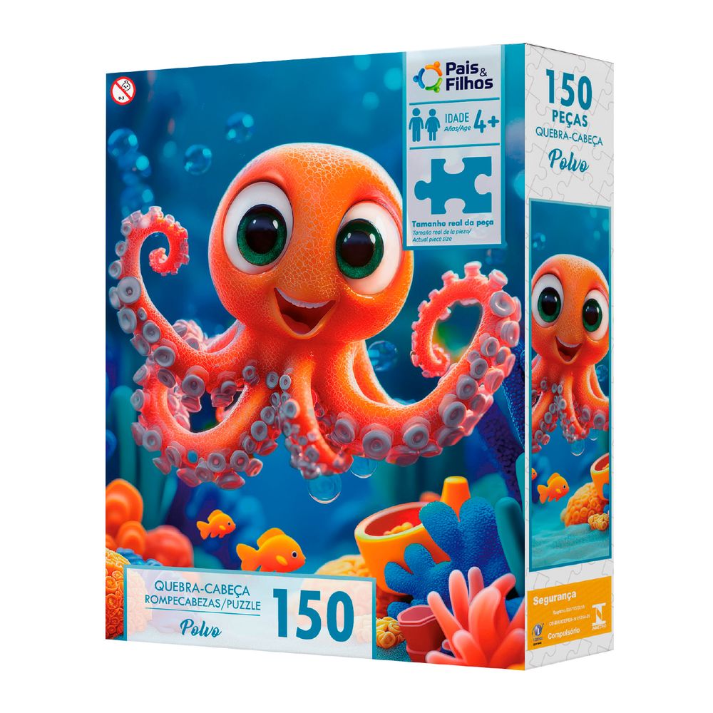 Quebra-Cabeça Polvo 150 Peças - Pais e Filhos - Imagem 3