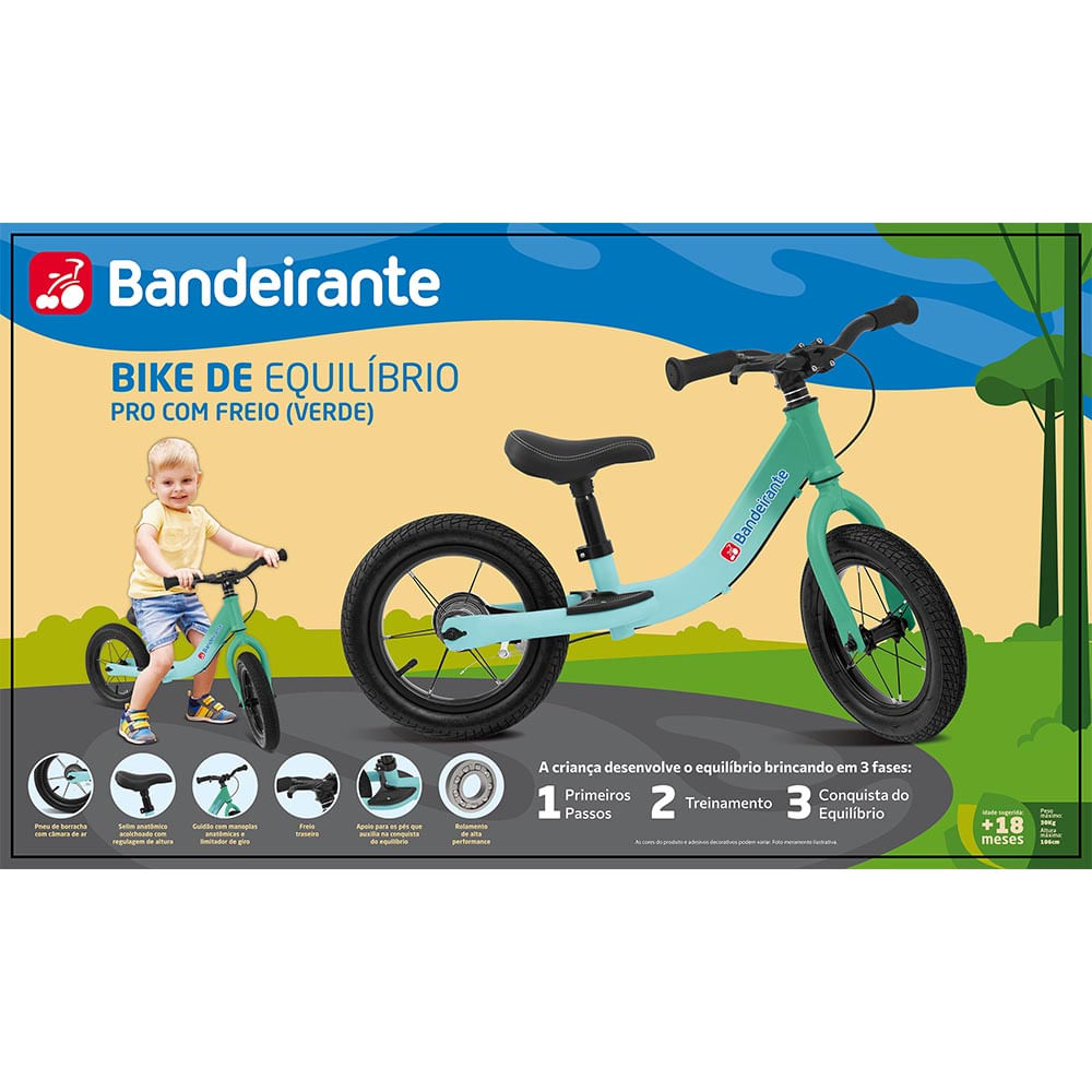 Bicicleta de Equilíbrio Pro com Freio Verde - Bandeirante - Imagem 7