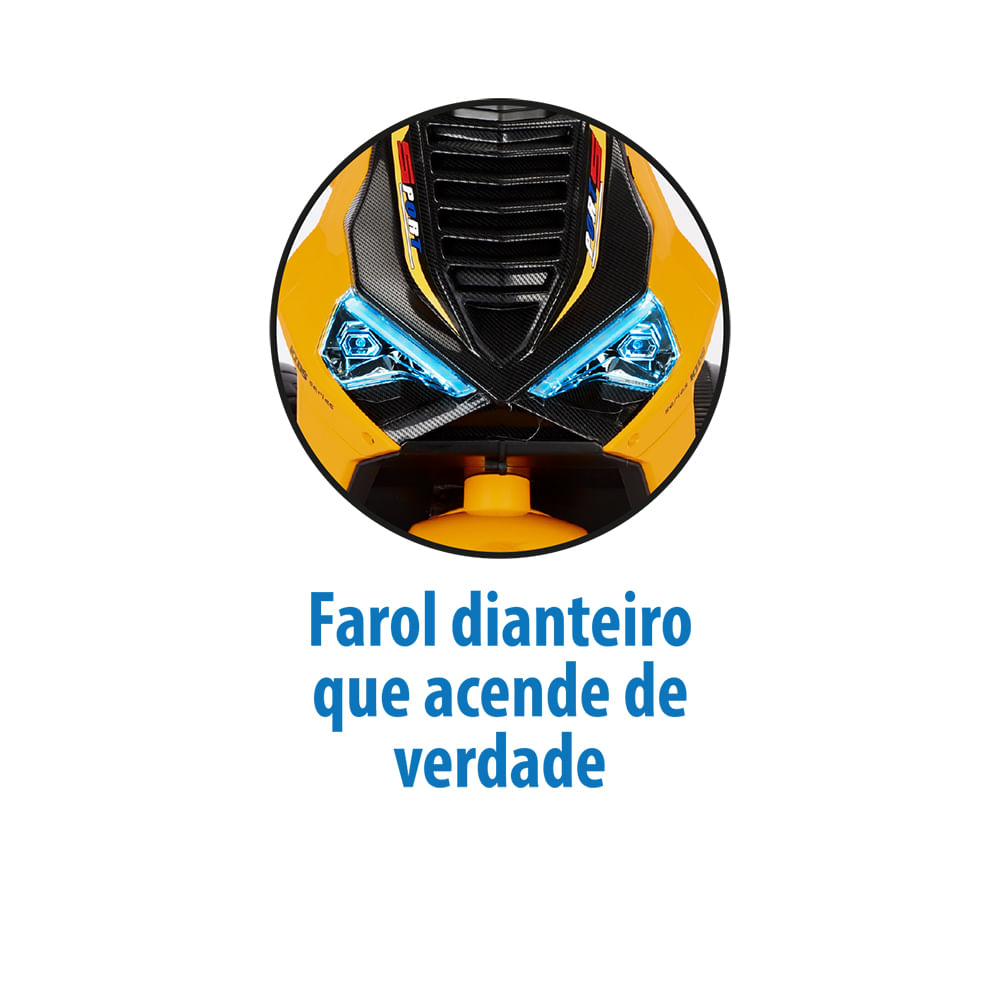 Scooter Sport Amarela Elétrica 12V - Bandeirante - Imagem 3