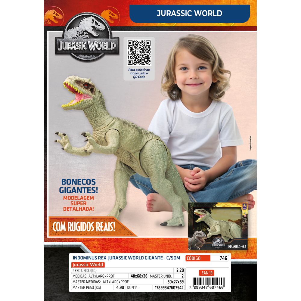Boneco Gigante Indominus Rex Jurassic World com Som - Mimo - Imagem 2