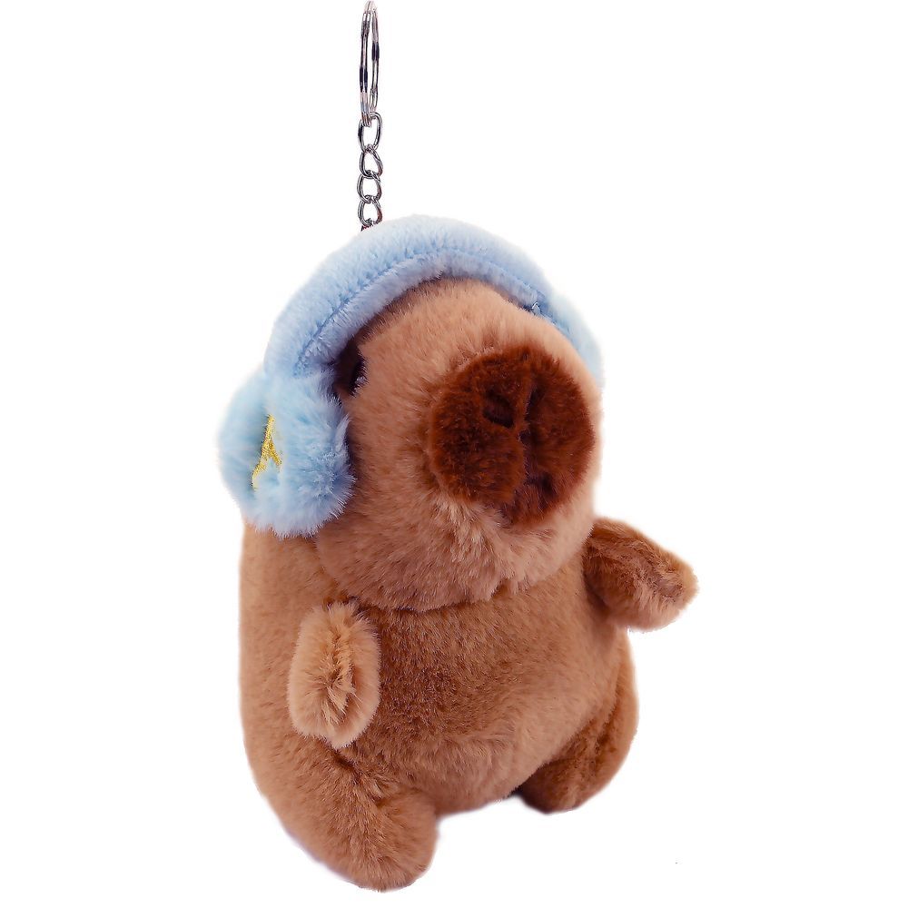 Chaveiro Pelúcia Capivara com Fone Azul - BBR Toys
