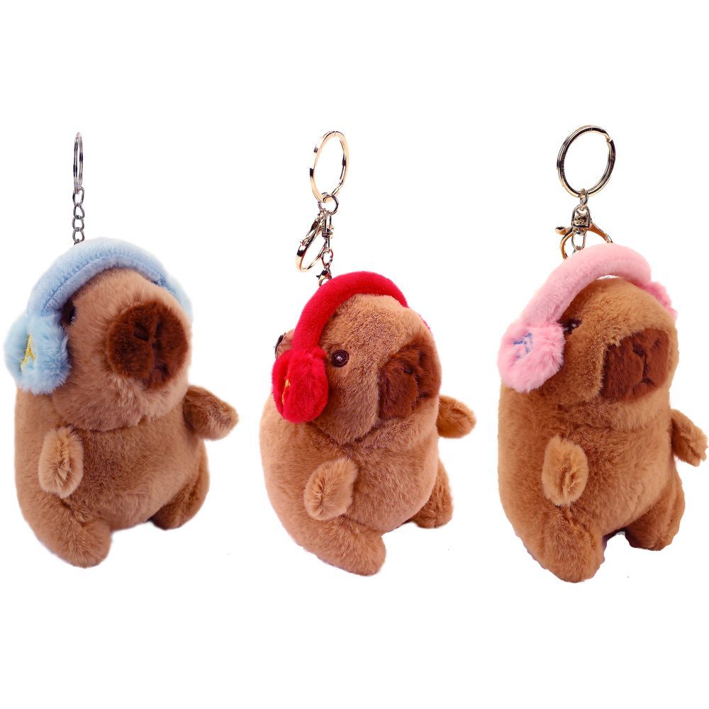 Chaveiro Pelúcia Capivara com Fone Azul - BBR Toys - Imagem 2